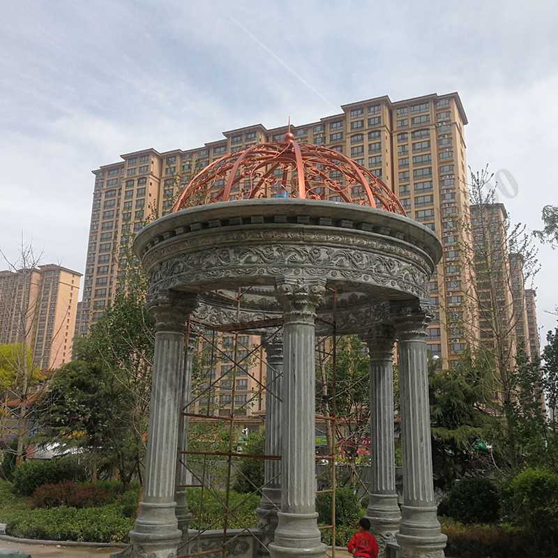 歐式景觀亭子，小區(qū)石雕涼亭，大理石石材亭子