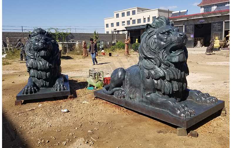 銅雕塑廠家，歐式銅獅子，匯豐銀行銅獅子