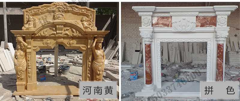 石雕壁爐架款式，定制石雕壁爐架，石雕壁爐架廠家