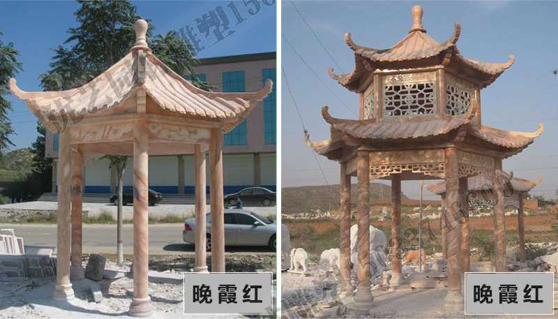 中式大理石涼亭，石雕涼亭廠家，石雕景觀涼亭定制