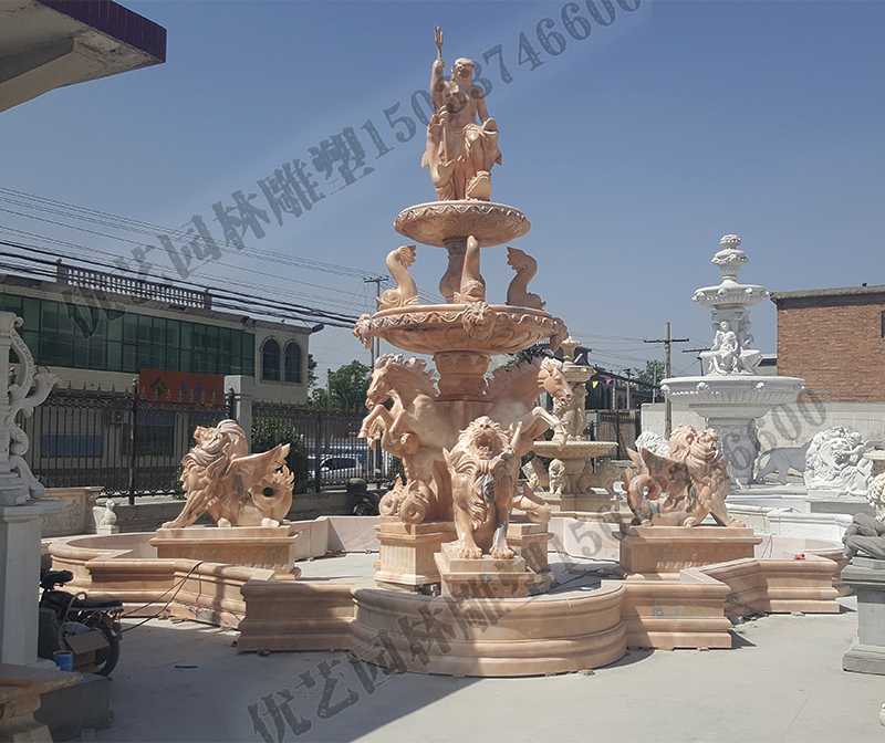 大理石景觀噴泉，歐式大型噴泉，石雕噴泉廠家