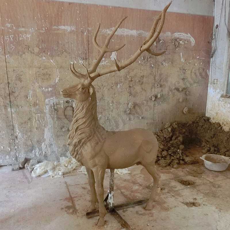 銅鹿泥模，麋鹿泥模，青銅鹿雕塑，銅鹿擺件4.jpg