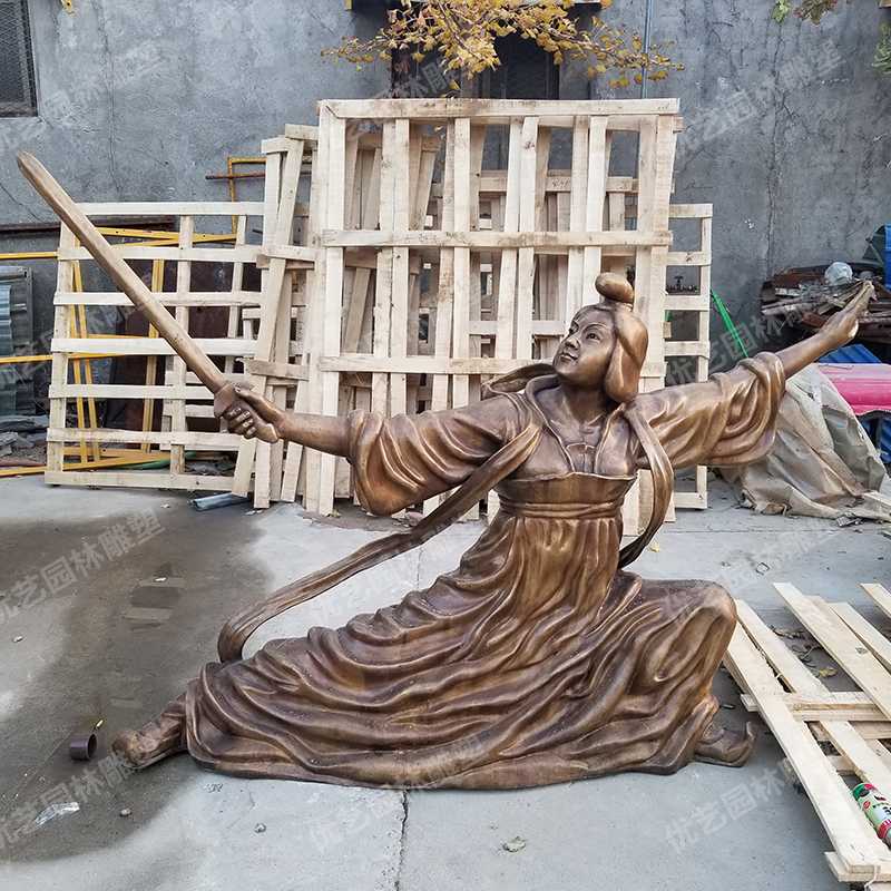 銅舞劍人物雕塑，古代銅人物雕塑