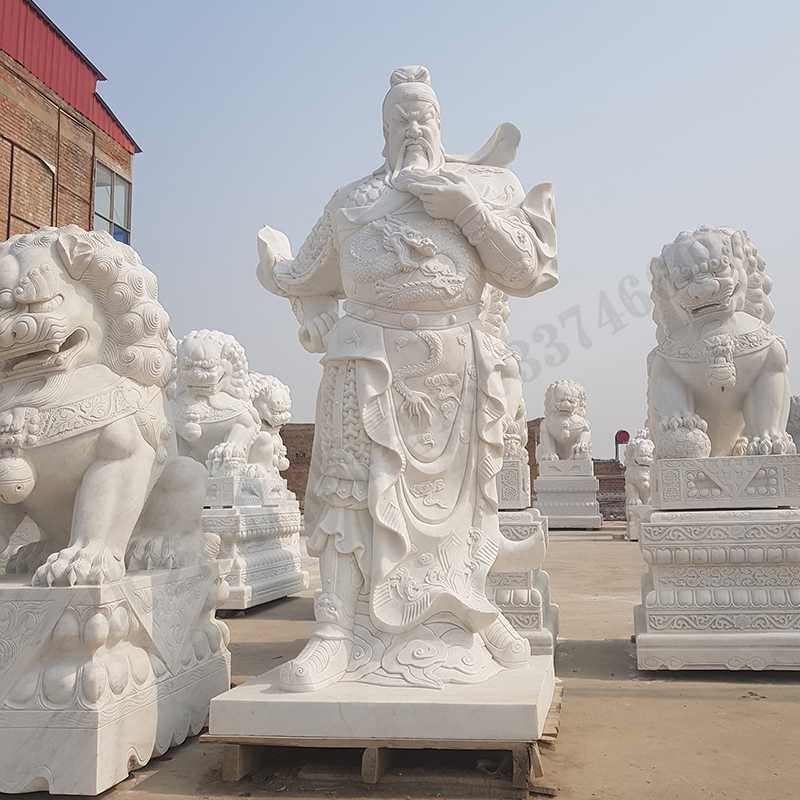 漢白玉關公像，石雕關公像，大理石關公雕像，關羽雕像，河北石雕關公廠家2.jpg