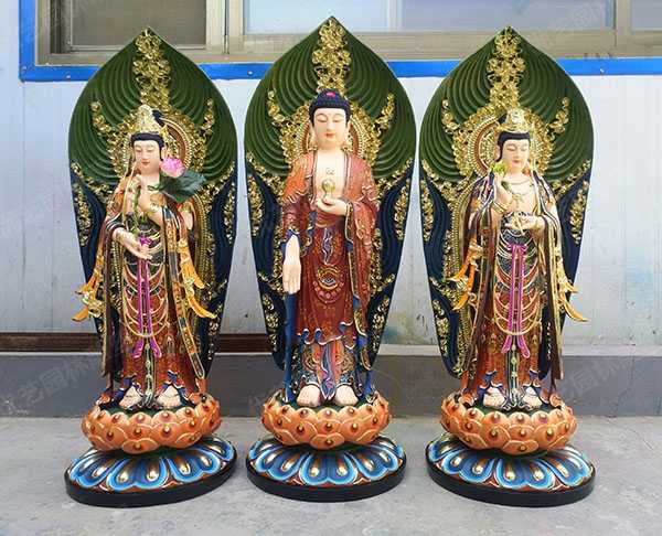 佛教西方三圣、東方三圣、華嚴三圣銅雕塑